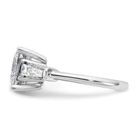 14kw 3 3/4ct Lab Grown Diamond VS+ F+ Princess&Baguette Comp Eng Ring