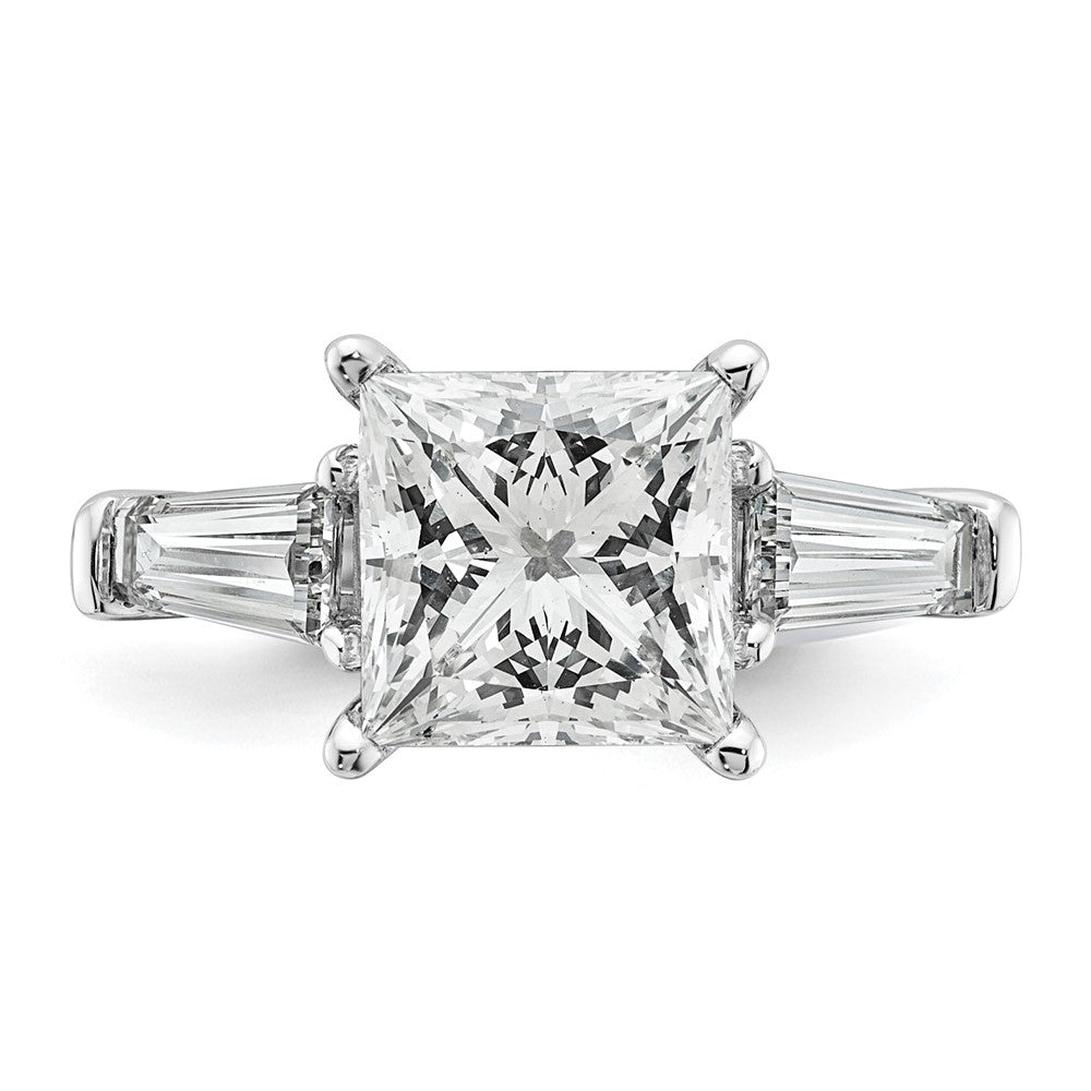 14kw 3 3/4ct Cert Lab Grown Dia VS+ F+ Princess&Baguette Comp Eng Ring