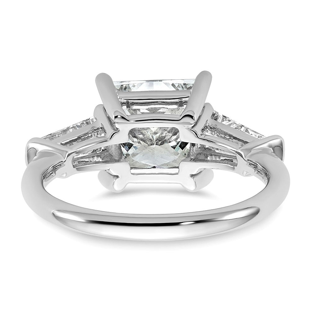 14kw 3 3/4ct Lab Grown Diamond VS+ F+ Princess&Baguette Comp Eng Ring