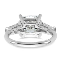 14kw 3 3/4ct Lab Grown Diamond VS+ F+ Princess&Baguette Comp Eng Ring