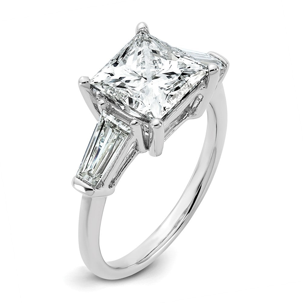 14kw 3 3/4ct Cert Lab Grown Dia VS+ F+ Princess&Baguette Comp Eng Ring