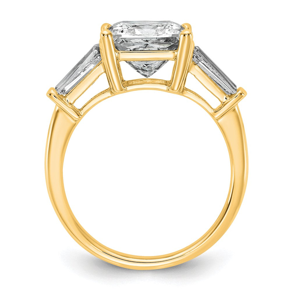14k 3 3/4ct Cert Lab Grown Dia VS+ F+ Princess&Baguette Comp Eng Ring