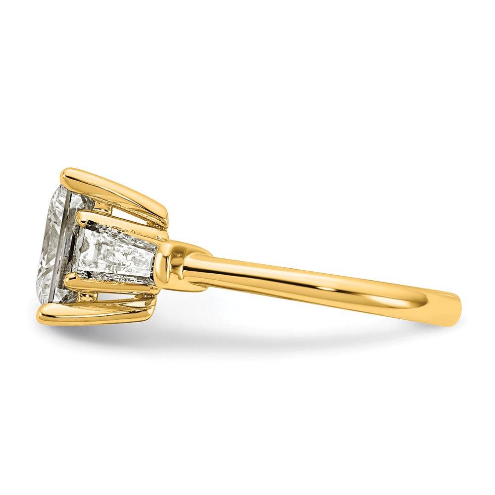 14k 3 3/4ct Cert Lab Grown Dia VS+ F+ Princess&Baguette Comp Eng Ring