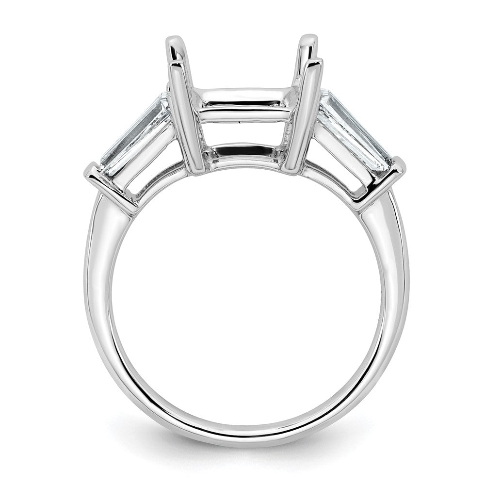 14kw 3/4ct Lab Grown Diamond VS+ F+ Baguette 3ct Princess Semi Eng Ring
