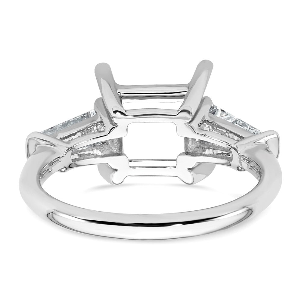 14kw 3/4ct Lab Grown Diamond VS+ F+ Baguette 3ct Princess Semi Eng Ring