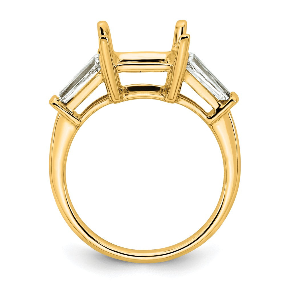 14k 3/4ct Lab Grown Diamond VS+ F+ Baguette 3ct Princess Semi Eng Ring