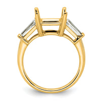 14k 3/4ct Lab Grown Diamond VS+ F+ Baguette 3ct Princess Semi Eng Ring