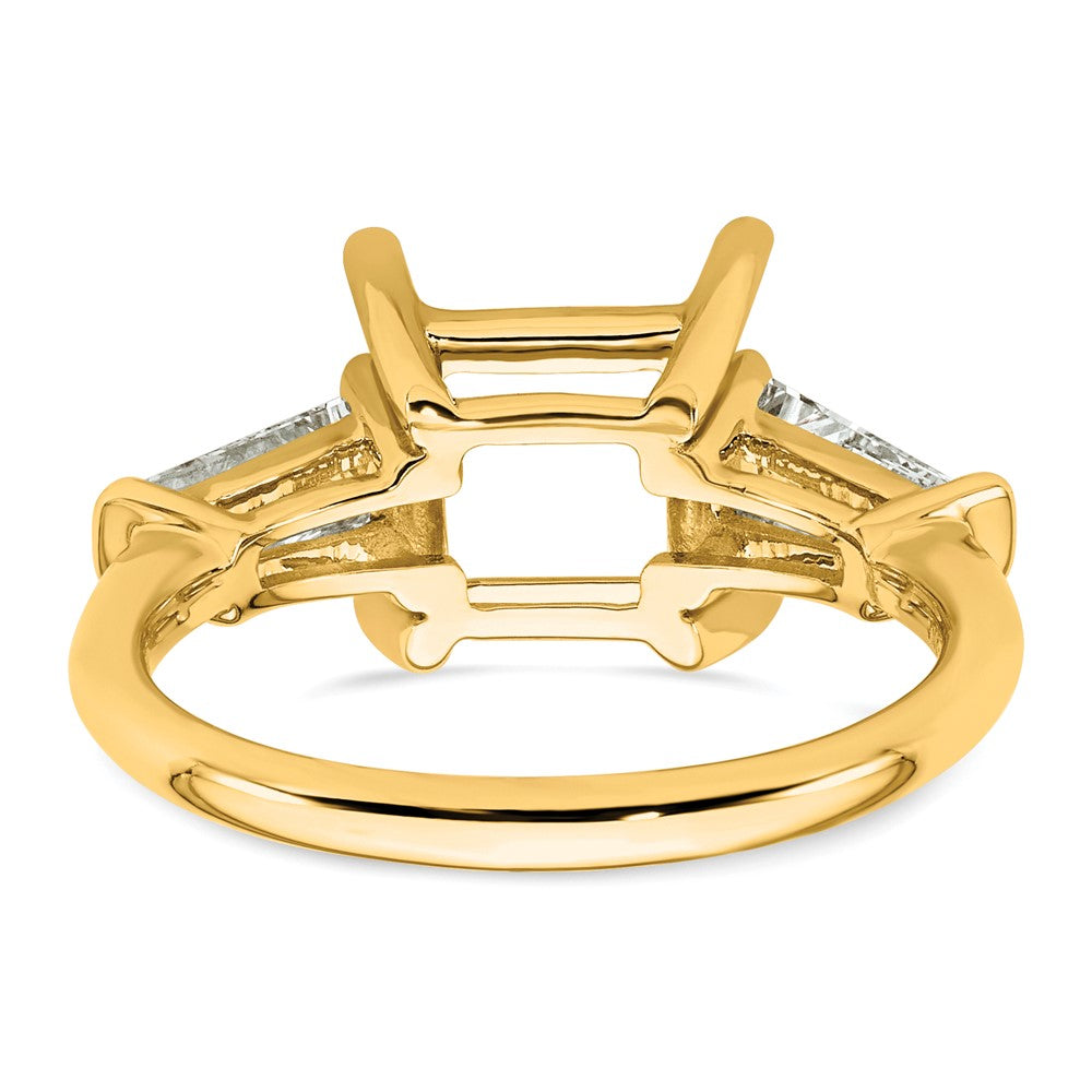 14k 3/4ct Lab Grown Diamond VS+ F+ Baguette 3ct Princess Semi Eng Ring