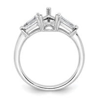 14kw 1/2ct Lab Grown Diamond VS+ F+ Baguette 1ct Pear Semi Eng Ring