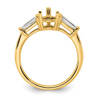 14k 5/8ct Lab Grown Diamond VS+ F+ Baguette 1 1/2ct Pear Semi Eng Ring