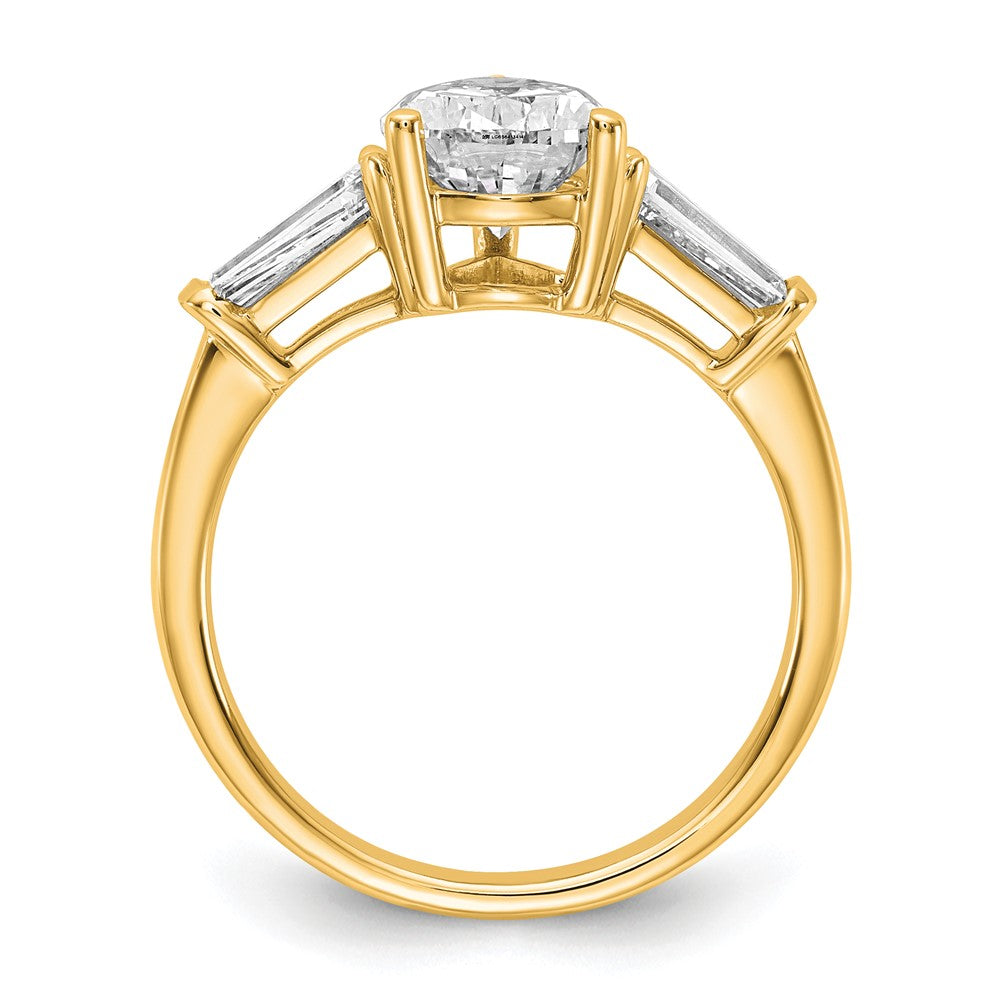 14k 2 5/8ct Cert Lab Grown Diamond VS+ F+ Pear/Baguette Comp Eng Ring