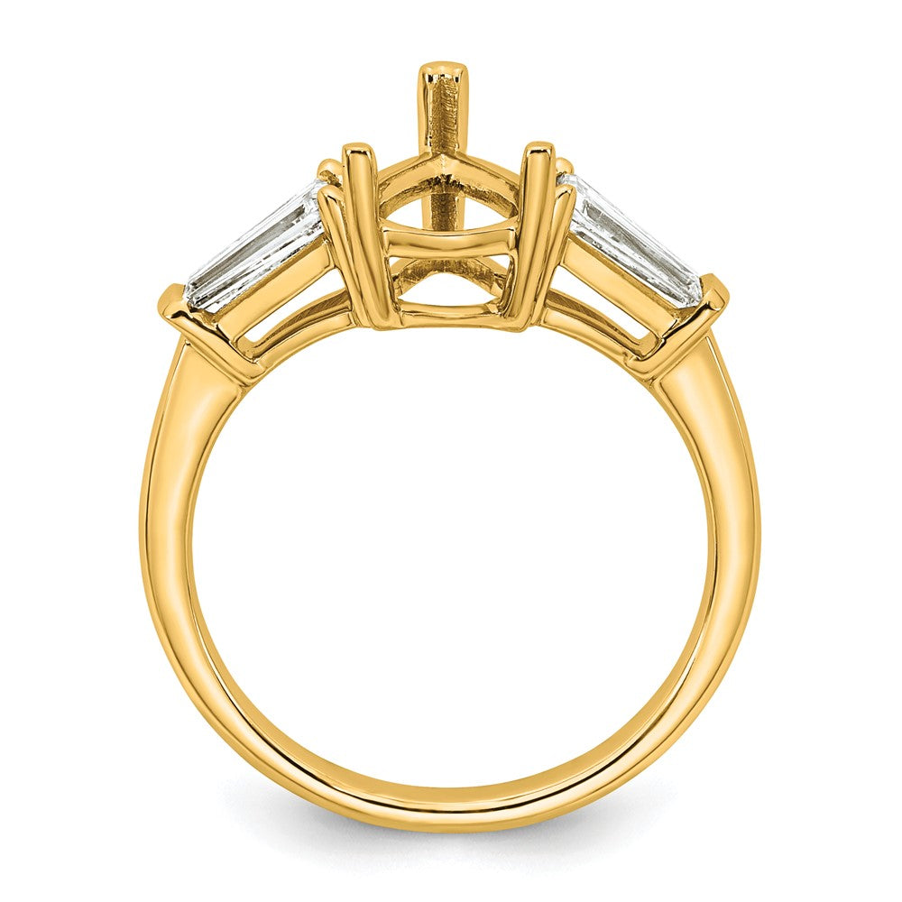 14k 5/8ct Lab Grown Diamond VS+ F+ Baguette 2ct Pear Semi Eng Ring