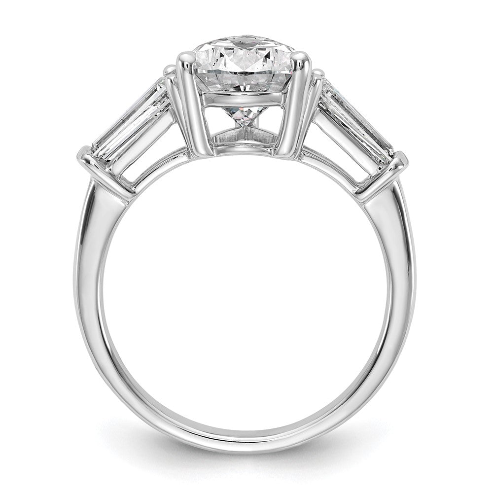 14kw 3 3/4ct Cert Lab Grown Diamond VS+ F+ Pear/Baguette Comp Eng Ring
