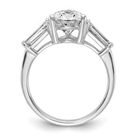 14kw 3 3/4ct Cert Lab Grown Diamond VS+ F+ Pear/Baguette Comp Eng Ring