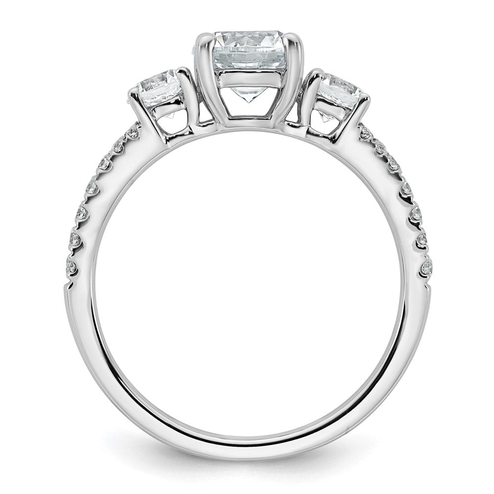 14kw 1 5/8ct Cert Lab Grown Diamond VS+ F+ Round Comp 3 Stone Eng Ring