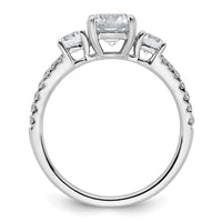 14kw 1 5/8ct Cert Lab Grown Diamond VS+ F+ Round Comp 3 Stone Eng Ring