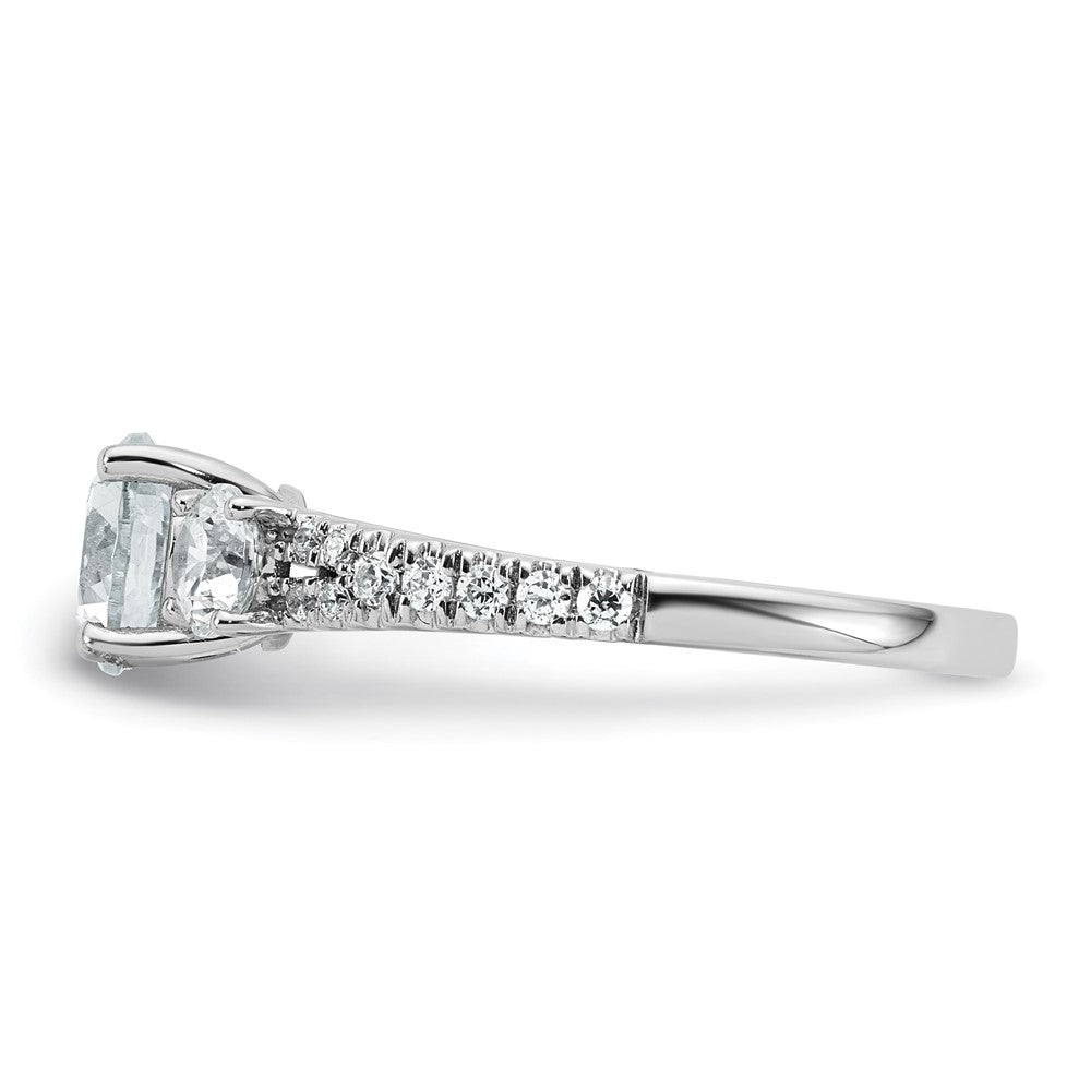 14kw 1 5/8ct Cert Lab Grown Diamond VS+ F+ Round Comp 3 Stone Eng Ring
