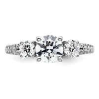 14kw 1 5/8ct Cert Lab Grown Diamond VS+ F+ Round Comp 3 Stone Eng Ring
