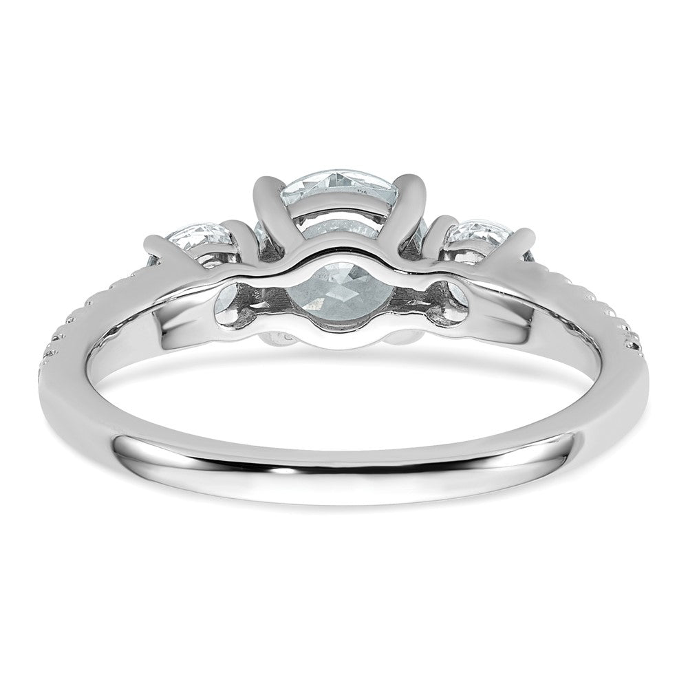 14kw 1 5/8ct Cert Lab Grown Diamond VS+ F+ Round Comp 3 Stone Eng Ring