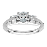 14kw 1 5/8ct Cert Lab Grown Diamond VS+ F+ Round Comp 3 Stone Eng Ring