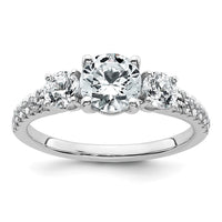 14kw 1 5/8ct Cert Lab Grown Diamond VS+ F+ Round Comp 3 Stone Eng Ring