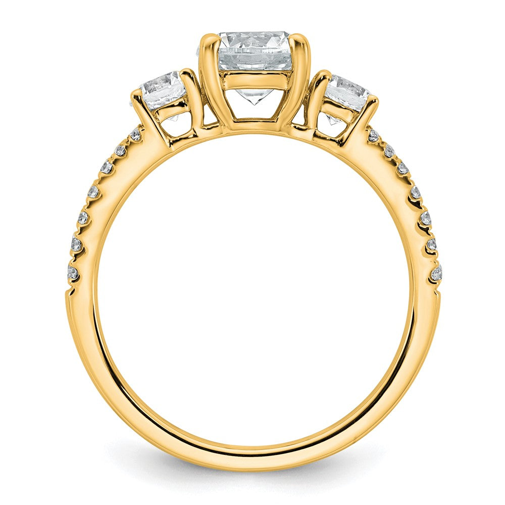 True Origin 14k 1 5/8ct Lab Grown Dia VS+ F+ Round Comp 3 Stone Eng Ring