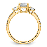 True Origin 14k 1 5/8ct Lab Grown Dia VS+ F+ Round Comp 3 Stone Eng Ring