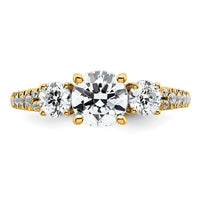 True Origin 14k 1 5/8ct Lab Grown Dia VS+ F+ Round Comp 3 Stone Eng Ring