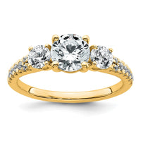 True Origin 14k 1 5/8ct Lab Grown Dia VS+ F+ Round Comp 3 Stone Eng Ring