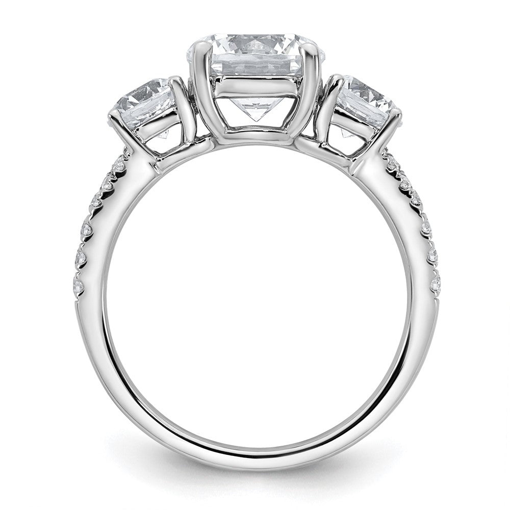 True Origin 14kw 3 1/5ct Lab Grown Dia VS+ F+ Round Comp 3 Stone Eng Ring