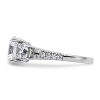 True Origin 14kw 3 1/5ct Lab Grown Dia VS+ F+ Round Comp 3 Stone Eng Ring