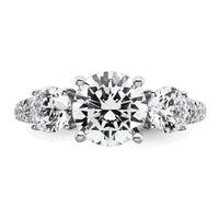 True Origin 14kw 3 1/5ct Lab Grown Dia VS+ F+ Round Comp 3 Stone Eng Ring