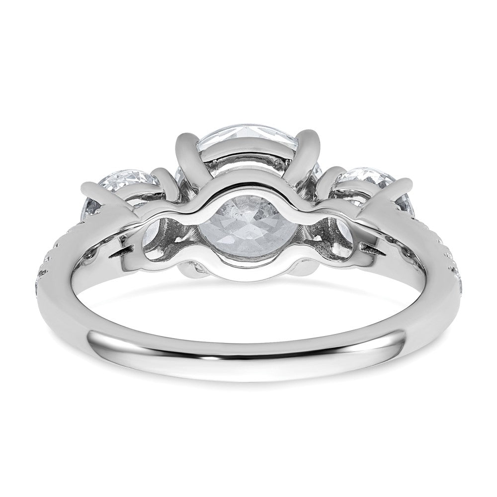 True Origin 14kw 3 1/5ct Lab Grown Dia VS+ F+ Round Comp 3 Stone Eng Ring