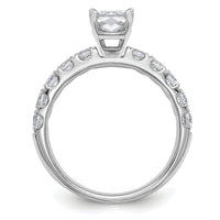 14k White Gold Cert 1 3/4ct Lab Grown Dia VS+ F+ Emerald Comp Eng Ring