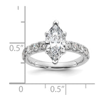 14kw Cert 2 3/4ct Lab Grown Diamond VS+ F+ Marquise Comp Eng Ring