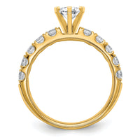 14k Cert 1 3/4ct Lab Grown Diamond VS+ F+ Oval Comp Eng Ring