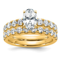 14k Cert 1 3/4ct Lab Grown Diamond VS+ F+ Oval Comp Eng Ring