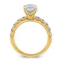 14k Cert 3 3/4ct Lab Grown Diamond VS+ F+ Oval Comp Eng Ring