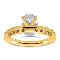 14k Cert 3 3/4ct Lab Grown Diamond VS+ F+ Oval Comp Eng Ring