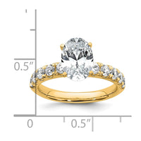 14k Cert 3 3/4ct Lab Grown Diamond VS+ F+ Oval Comp Eng Ring