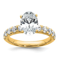 14k Cert 3 3/4ct Lab Grown Diamond VS+ F+ Oval Comp Eng Ring