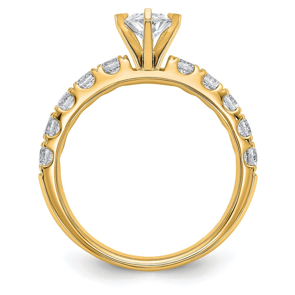 14k 1 3/4ct Cert Lab Grown Diamond VS+ F+ Pear Comp Eng Ring