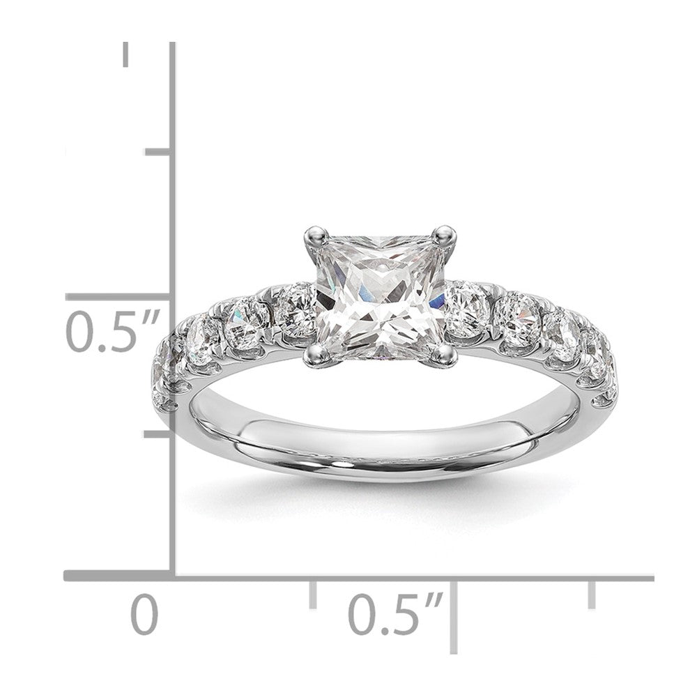 14k White Gold Cert 1 3/4ct Lab Grown Dia VS+ F+ Princess Comp Eng Ring