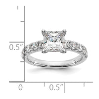 14k White Gold Cert 2 3/4ct Lab Grown Dia VS+ F+ Princess Comp Eng Ring