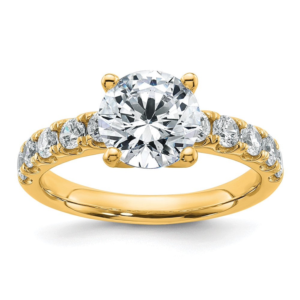 14k Cert 2 3/4ct Lab Grown Diamond VS+ F+ Round Comp Eng Ring