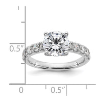 14k White Gold Cert 3 3/4ct Lab Grown Diamond VS+ F+ Round Comp Eng Ring