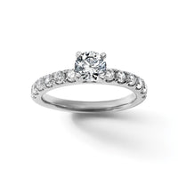 14k White Gold Cert 3 3/4ct Lab Grown Diamond VS+ F+ Round Comp Eng Ring