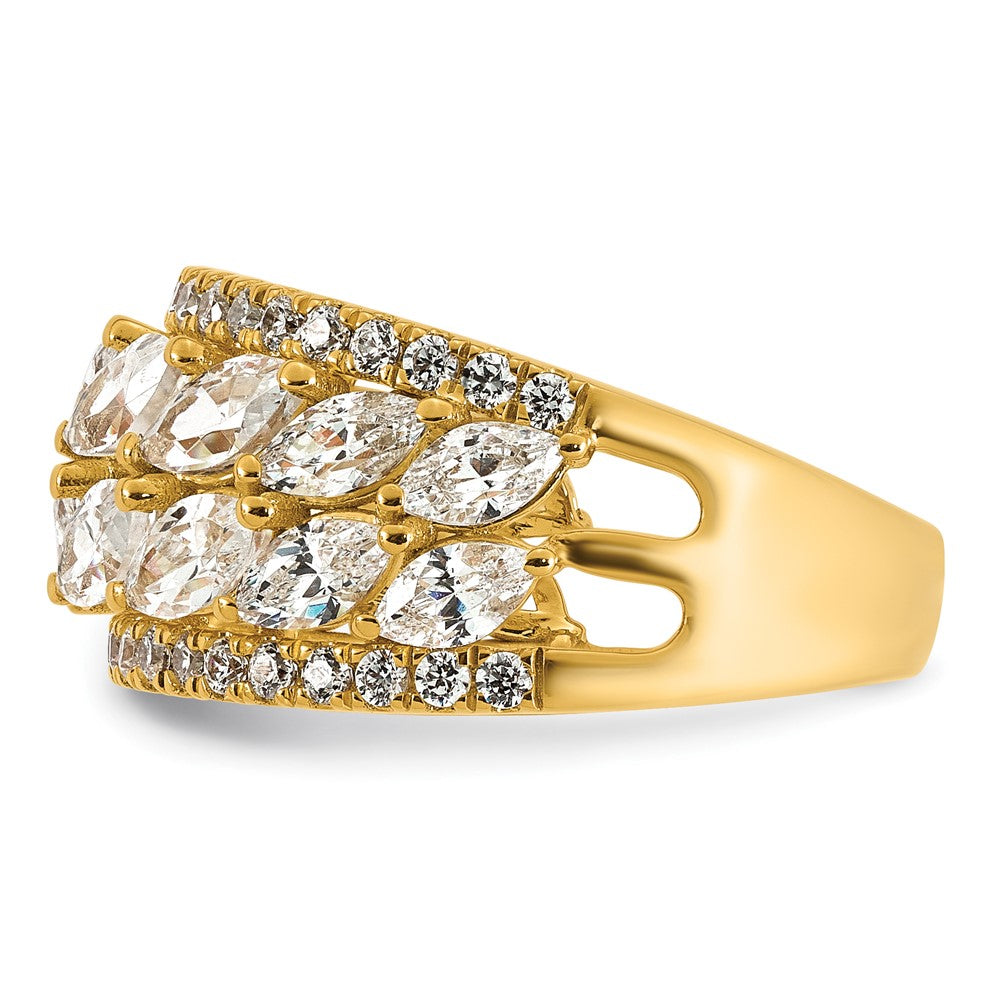 14k 3 1/4ct Lab Grown Diamond VS+ F+ Complete Fashion Ring