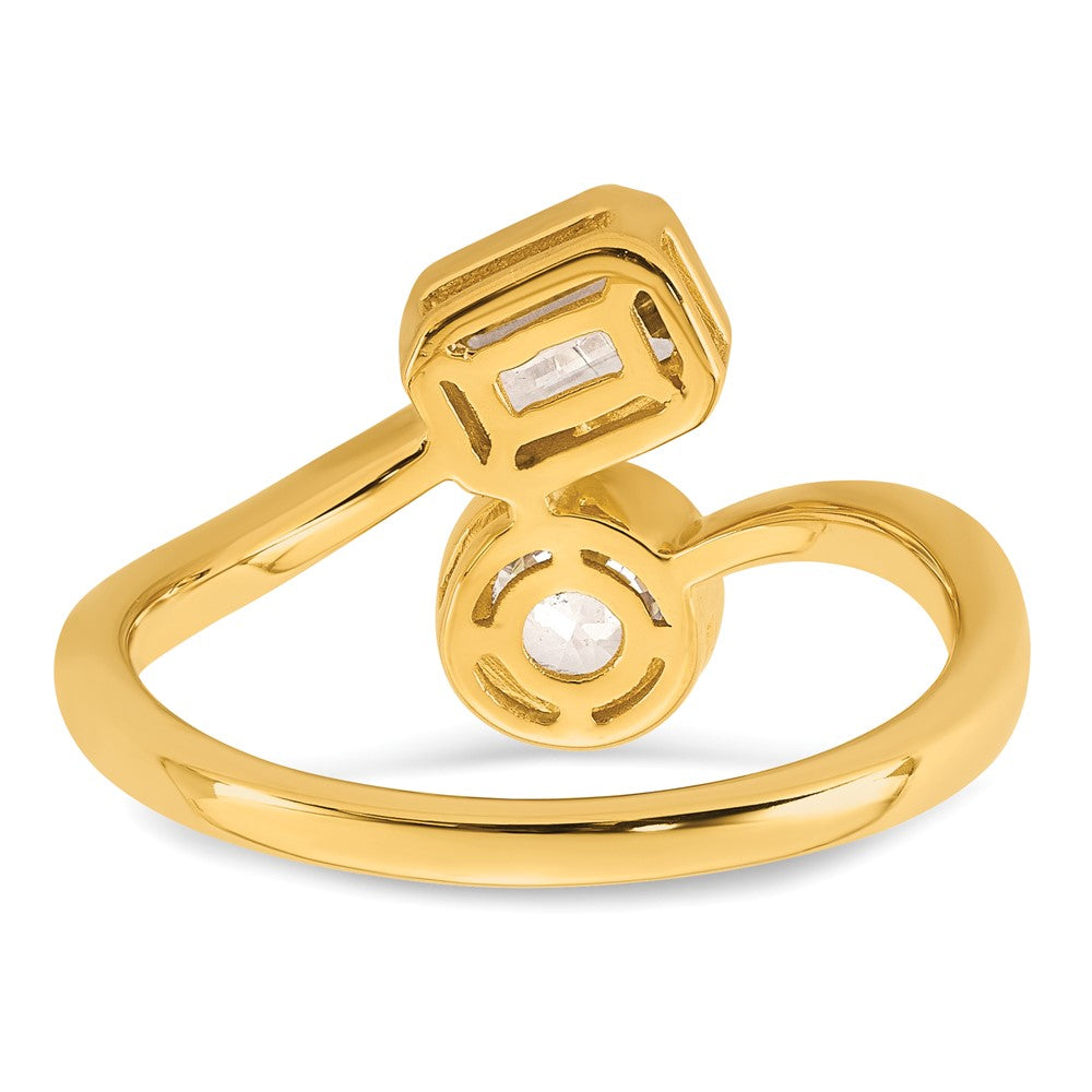 14k 1ct Lab Grown Diamond VS+ F+ Comp 2 Stone Bezel Set Fashion Ring