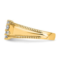 14k 1/4ct Lab Grown Diamond VS+ F+ Complete Fashion Ring